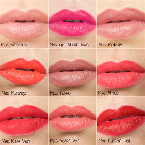 mac lipstick shades and swatches.